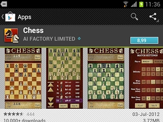 To buy an app:Press the price.