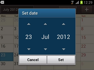 Press arrow up and arrow down next to day, month and year to find the required date.