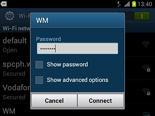Follow the instructions on the display to select security settings, if required.Press Connect, if required.