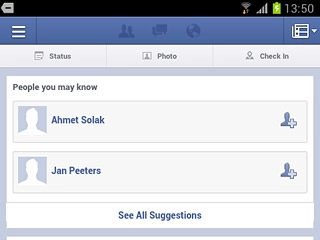 You can now use the application.Please note that Facebook isn't part of the original application package and therefore only a general description is given here.You have a number of options, such as:Write status updatesSend messagesWrite text on WallUpload picturesSelect application settings