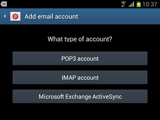 Press Microsoft Exchange ActiveSync.