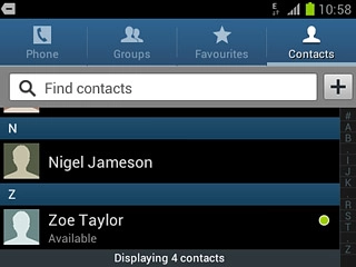 Press the required contact.