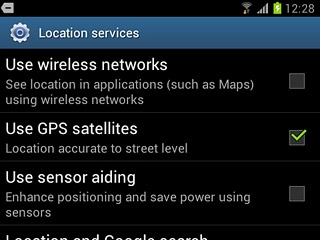 Press Use sensor aiding to turn the function on or off.