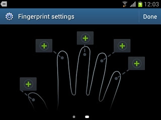 Press + next to the required finger.