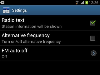 Press Alternative frequency to turn the function on or off.