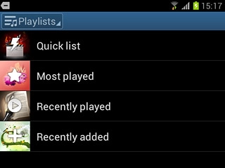 Press the drop down list at the top of the display.