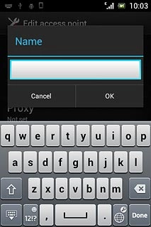 Key in Vodafone Internet and press OK.