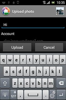 Key in text for the picture.Press Upload.