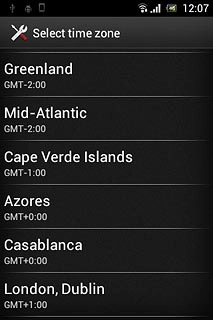 Press the required time zone.
