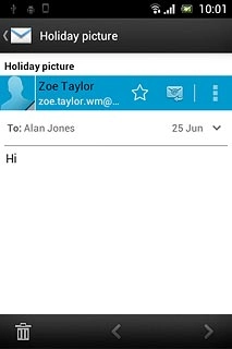 Press the reply icon.Write your email message.