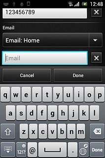 Press Email and key in the required email address.