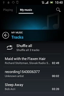 Press the required audio file.