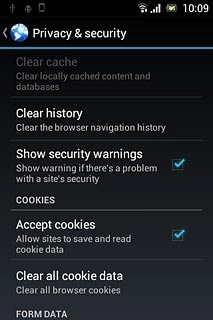 Press Clear all cookie data.