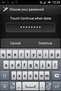 Key in the required phone lock code and press Continue.