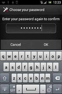Key in the phone lock code again and press OK.