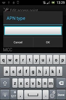 Key in default and press OK.