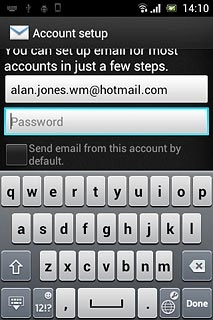 Press Password and key in the password for your email account at your email provider.
