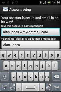 Press the field below Give this account a name (optional) and key in a name for the email account.