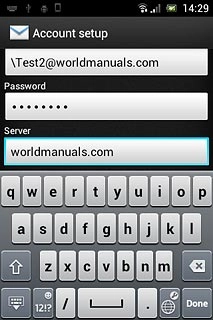 Press the field below Server and key in the server address.