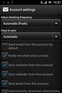 Press the drop down list below Days to sync.