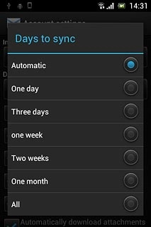 Press the required setting.