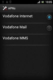 Press the field next to Vodafone Internet to activate the data connection.