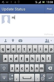 Write the required text and press Post.