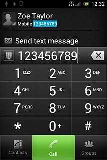 Key in the required number and press Call.