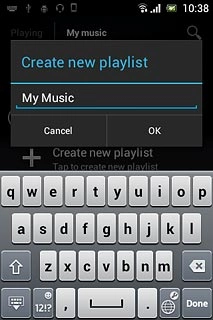 Key in a name for the playlist and press OK.