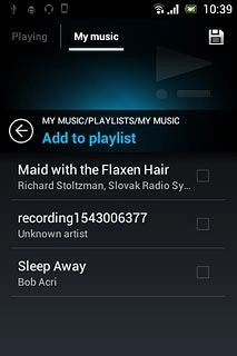 Press the required audio files to add them to the playlist.
