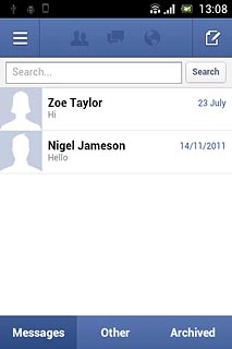 Press the new message icon.Key in the first letters of the required contact.Matching contacts are displayed.