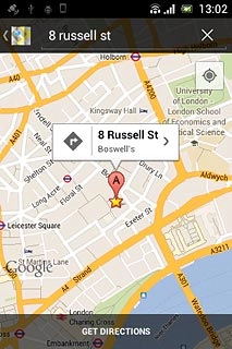 The information field, containing name or address of the destination, is displayed above the destination.