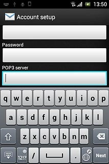 Press the field below POP3 server and key in the name of your email provider's incoming email server.