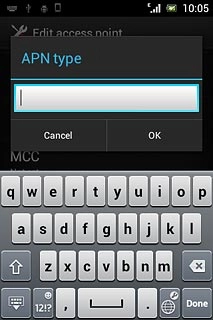 Key in default and press OK.