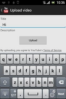 Key in text for the video clip.Press Upload.