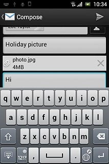 Write subject and text.Press the send icon.