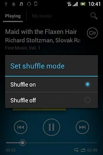 Press Shuffle on or Shuffle off.
