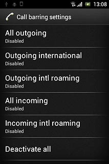 The current settings will be displayed.Press Deactivate all.