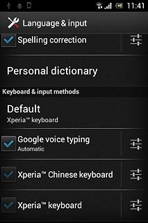 Press the settings icon next to Xperia™ keyboard.