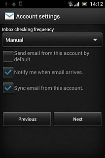 Press the drop down list below Inbox checking frequency.