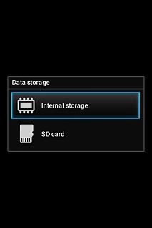 Press Internal storage or SD card.