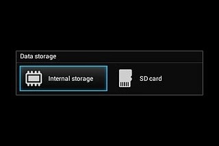 Press Internal storage or SD card.