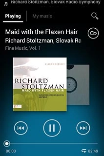 To fast forward or rewind the current audio file:Press and hold arrow right or arrow left.