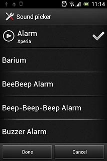 Once you've found an alarm tone you like, press Done.
