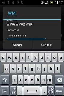 Follow the instructions on the display to select security settings, if required.Press Connect.