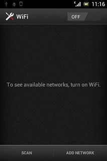 Press the indicator next to WiFi.Depending on the current setting, Wi-Fi is turned on or off.