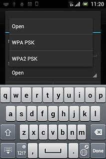 Press Open, WPA PSK or WPA2 PSK.