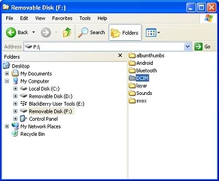 Go to the required folder in your phone's file system.