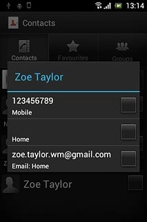 Press the required phone number, if required.