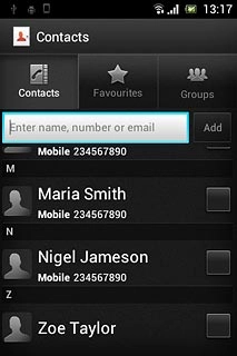 Press the required contact.